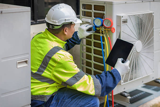 Professional Hvac technician working in Westwood, MA
